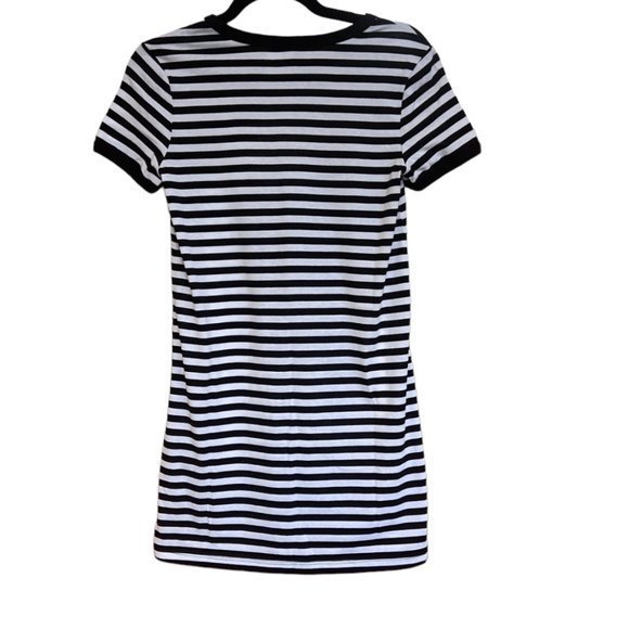 Women's NWOT Divided by H&M Black and‎ White Striped T-Shirt Dress XS - Picture 2 of 4